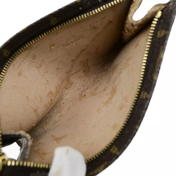 LOUIS VUITTON Logo BUCKET PM Pouch Bag Monogram Leather Brown France 60EE073 - Picture 6 of 13